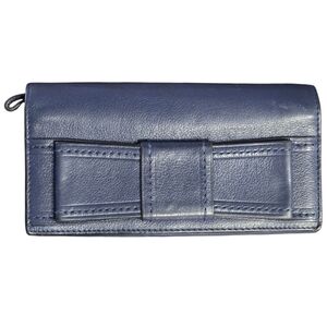 Kate Spade Long Wallet - Navy Blue Bow Wristlet - Polka Dot Interior